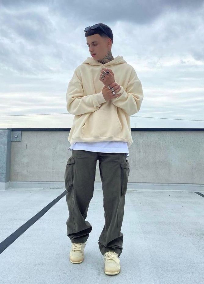 erkek oversize hoodie kombin